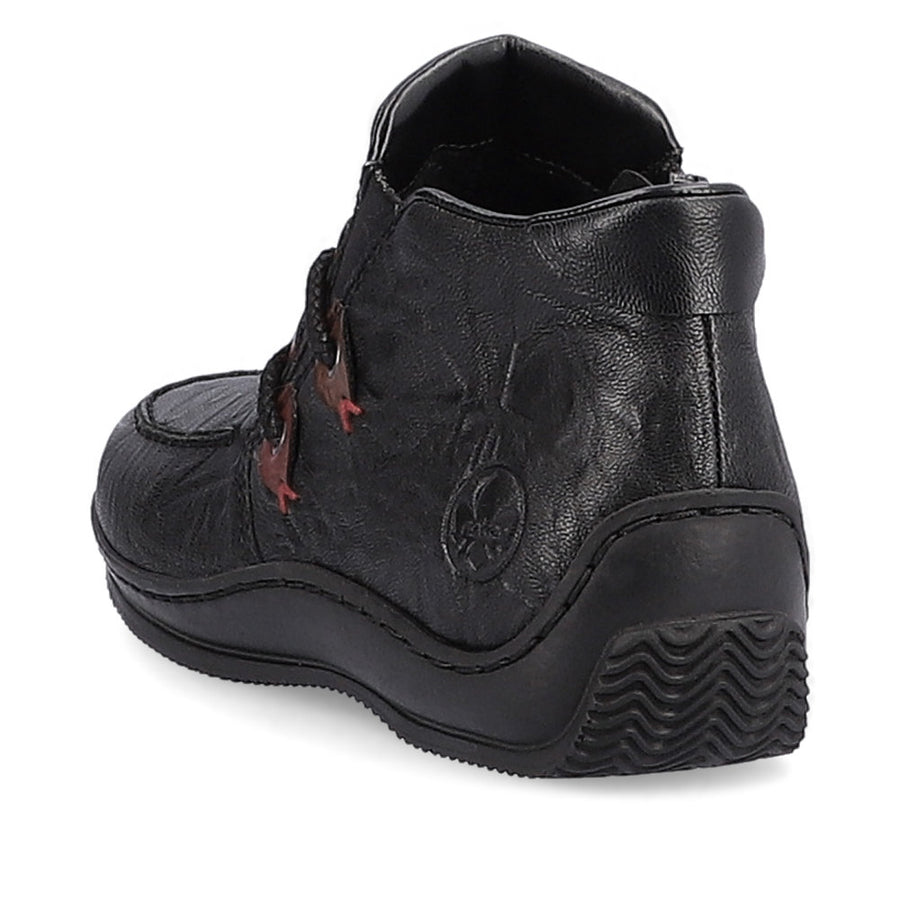 Rieker - L1787-00 - Schwarz/Wine/Brandy - Boots