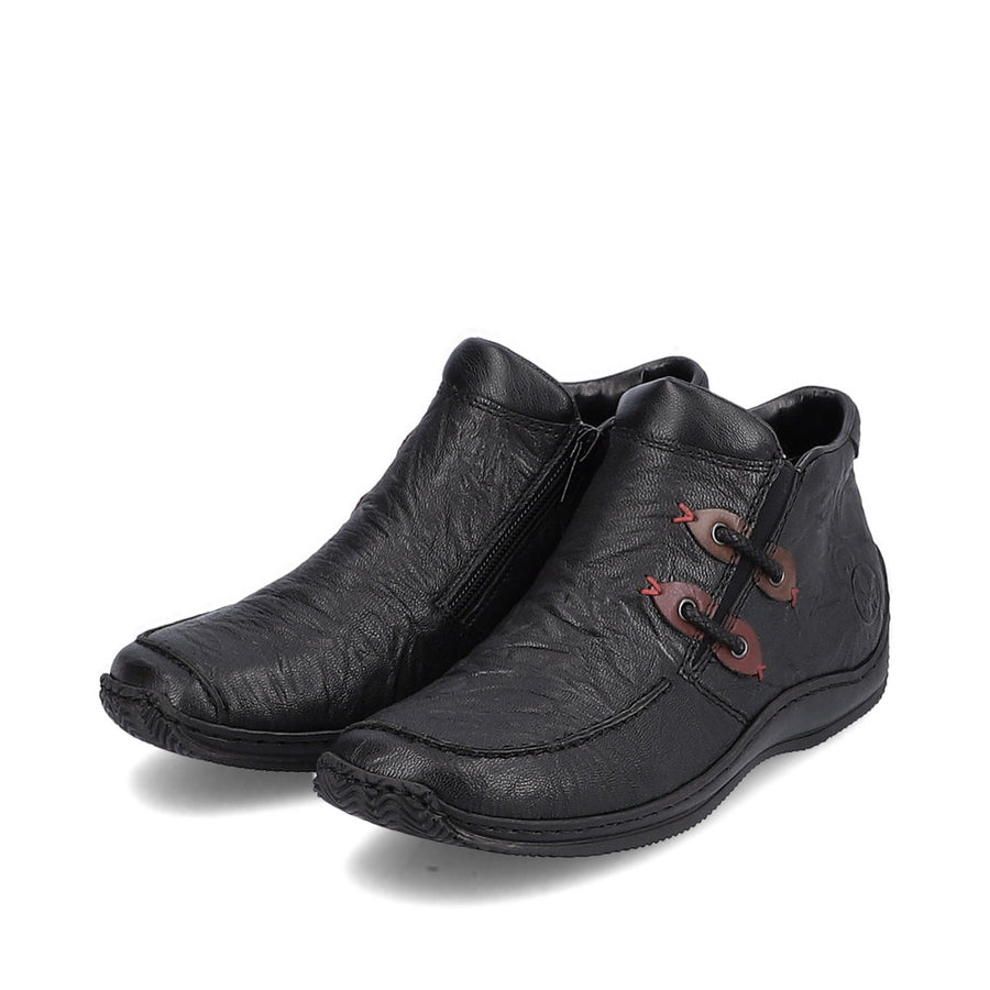 Rieker - L1787-00 - Schwarz/Wine/Brandy - Boots