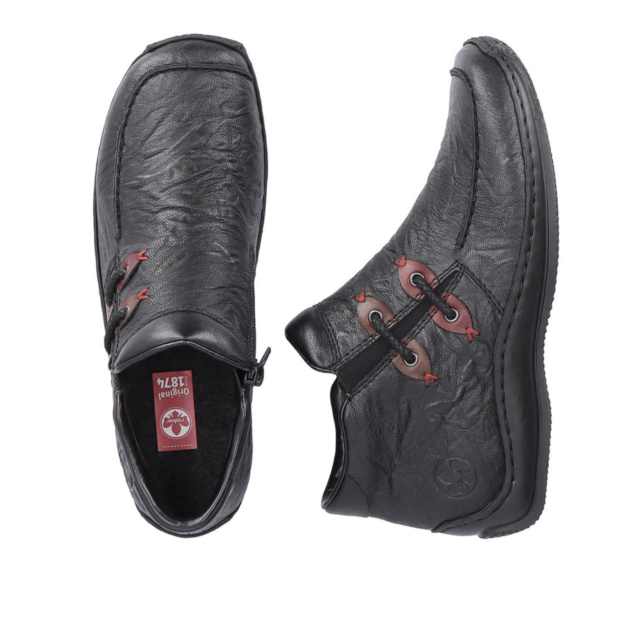 Rieker - L1787-00 - Schwarz/Wine/Brandy - Boots