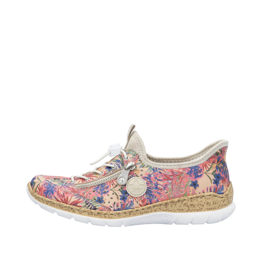 Rieker - N42V3-90 - Rosa-Jungle/Perle/Crème - Shoes