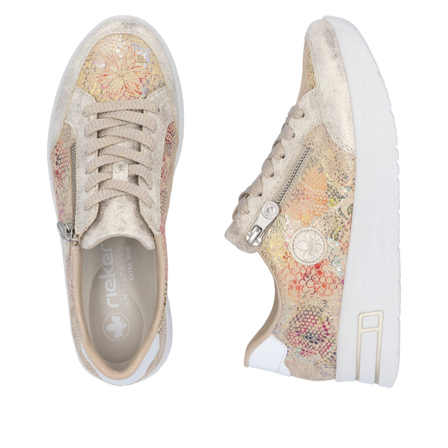 Rieker - N8103-60 - Beige-Gold/Beige-Multi/Weiss - Shoes