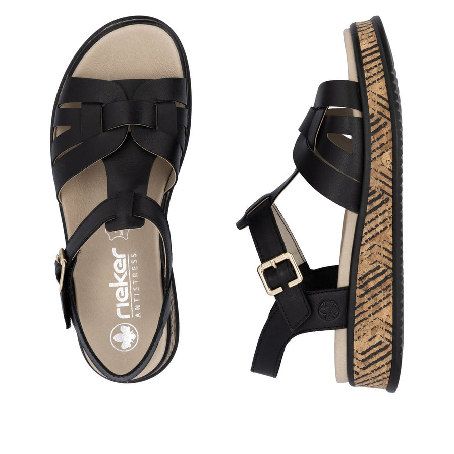 Rieker - W0853-00 - Schwarz - Sandals