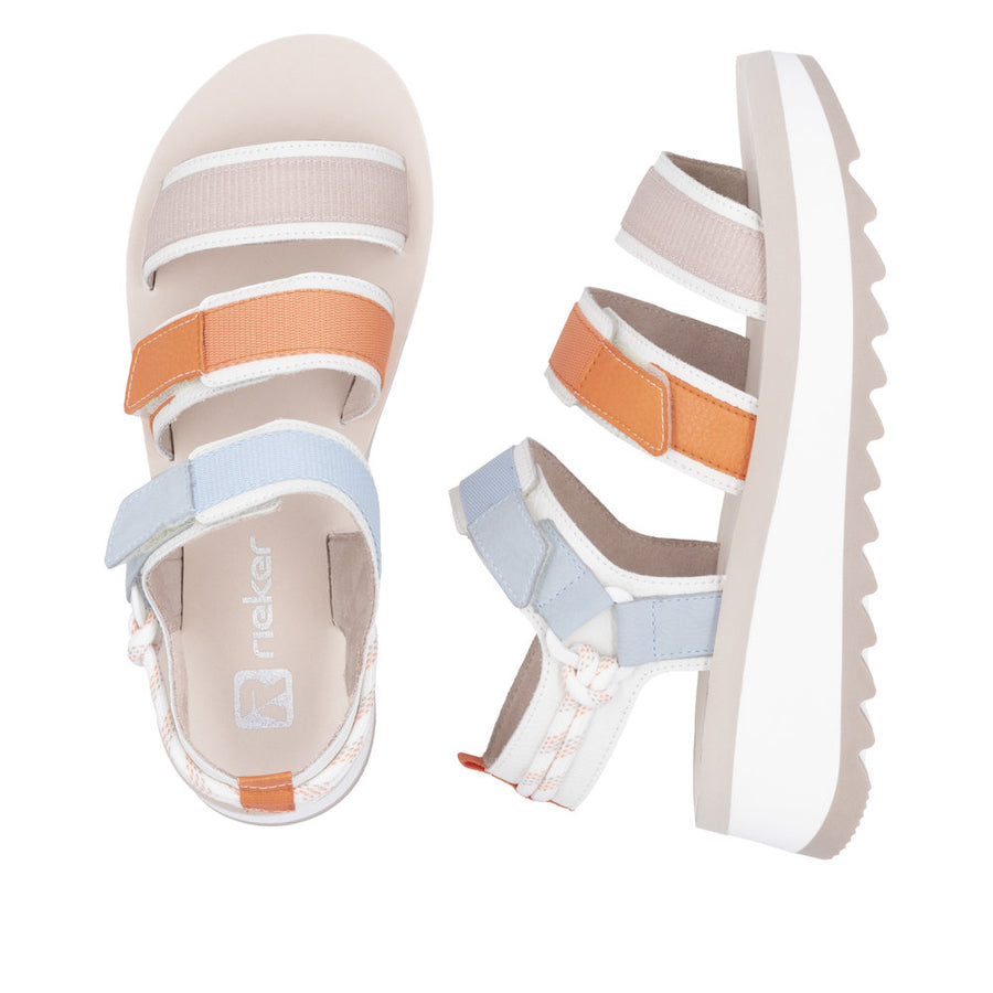 Rieker - W3052-90 - Paper/Lightrose/Salmon/Carrot/Ciel - Sandals