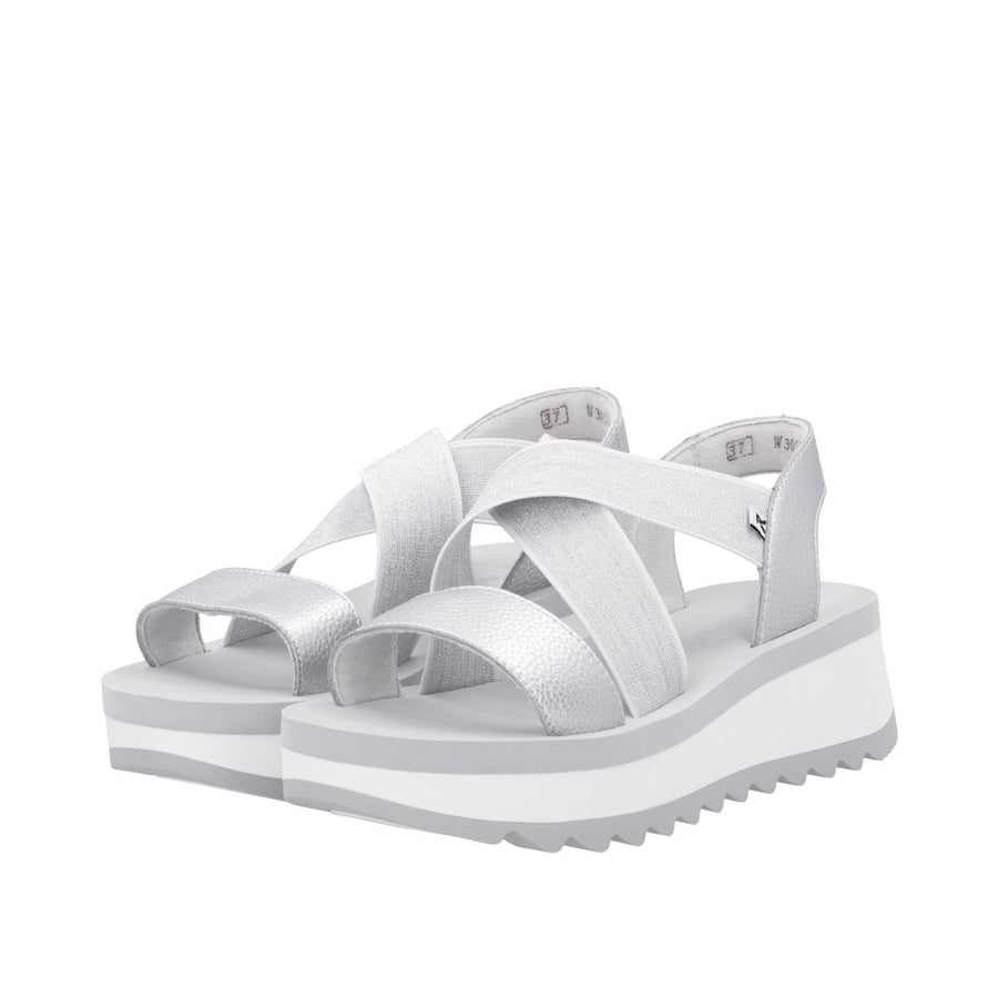 Rieker - W3053-90 - Silber/Weiss-Silber - Sandals