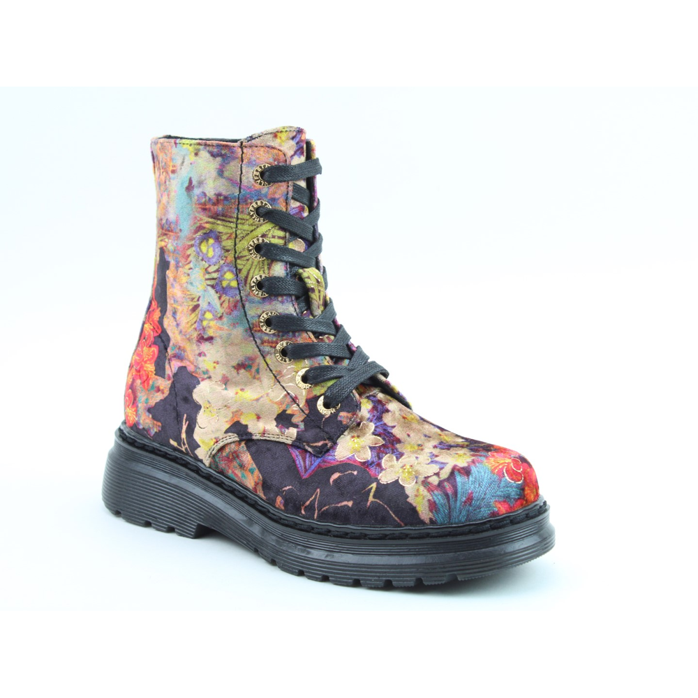 Heavenly Feet - Lotte - Black Velour Multi - Boots