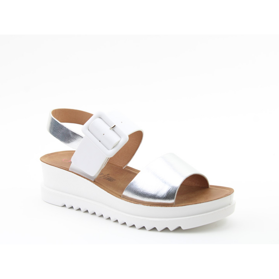 Heavenly Feet - Pistachio - White/Silver - Sandals
