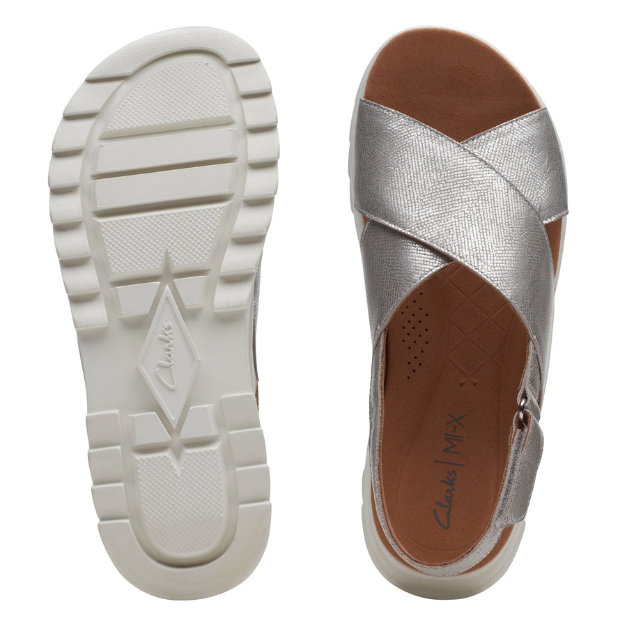 Clarks - DashLite Wish - Silver Synthetic - Sandals