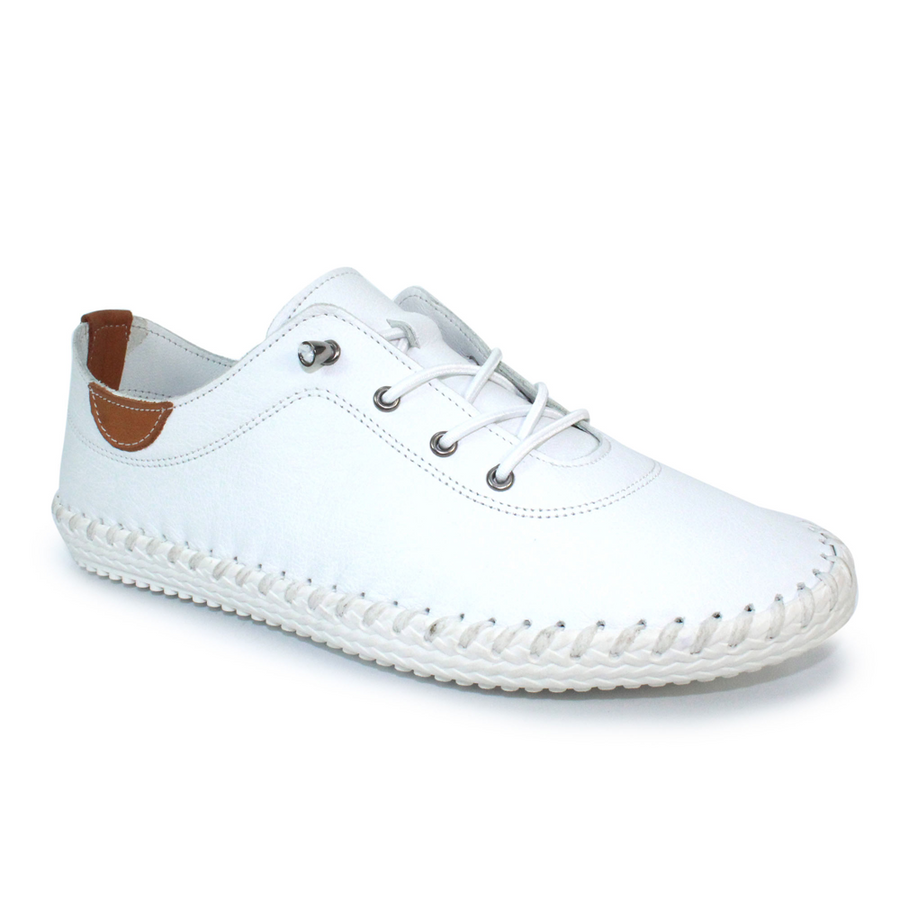 Lunar - St Ives - White - Shoes